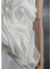 Strapless Ivory Organza Pleated Unique Wedding Dress Strapless Ivory Organza Pleated Unique Wedding Dress